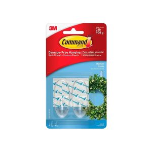 GANCHO MEDIANO TRANSPARENTE 2 UNIDADES COMMAND