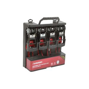 CINTA DE AMARRE CON MATRACA 3.6 M X 2.54 CM 4 PIEZAS HUSKY