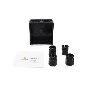 CAJA NEGRA CON TAPA ENTRADA 3/4 PULGADA 8 ENTRADAS POLIFLEX