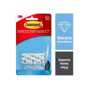 GANCHO TRANSPARENTE PEQUEÑO 3 UNIDADES COMMAND