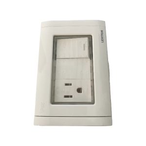 PLACA PARA INTEMPERIE CON 1 APAGADOR Y 1 CONTACTO LEVITON