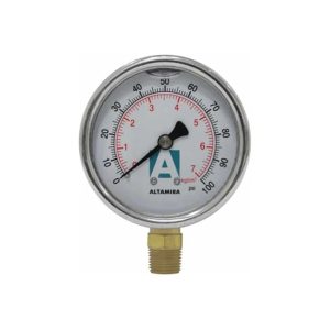 MANOMETRO ALTAMIRA CON GLICERINA DE 0 A 100 PSI