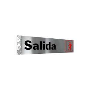 LETRERO SALIDA EN ALUMINIO PARA PUERTA  20.3 X 5.1 CM