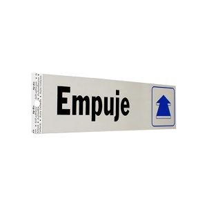 LETRERO EMPUJE EN ALUMINIO PARA PUERTA  20.3 X 5.1 CM