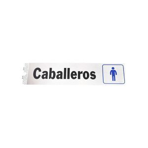 LETRERO CABALLEROS EN ALUMINIO PARA PUERTA  20.3 X 5.1 CM
