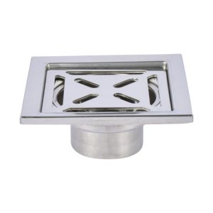 COLADERA CON REJILLA CUADRADA DE 10 X 10 CM PLATA COFLEX