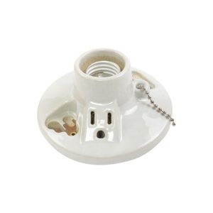 SOCKET PORTALÁMPARA DE PORCELANA BLANCA LEVITON