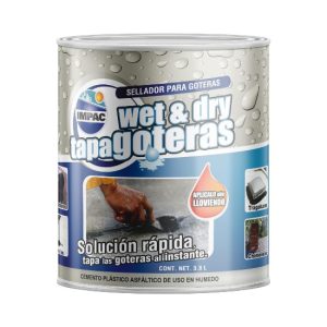 CEMENTO PLÁSTICO ASFÁLTICO SELLADOR TAPA GOTERAS WET & DRY 3.8 L IMPAC