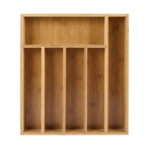 ORGANIZADOR PARA CUBIERTOS 6 COMPARTIMENTOS DE BAMBÚ